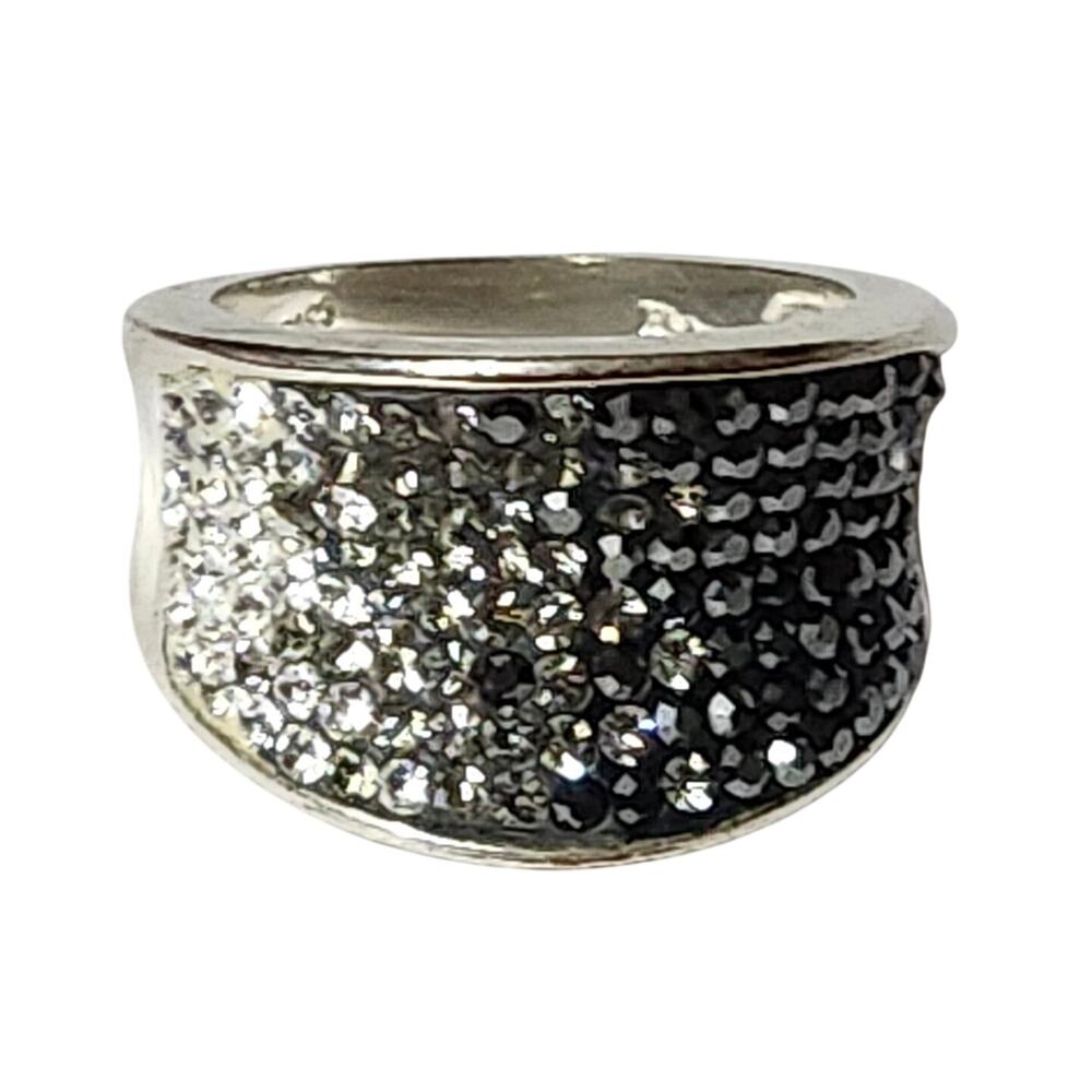 JCM Jacmel 925 Sterling Silver Black & Clear CZ Ombre Ring Sz 8.5